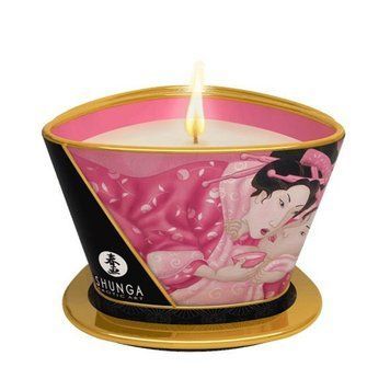 Массажная свеча Shunga Massage Candle &ndash; Rose Petals (170 мл) с афродизиаками