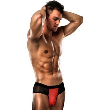 Чоловічі трусики з червоним гульфіком Passion 007 THONG red L/XL, Червоний