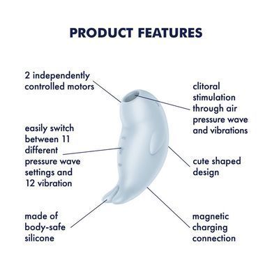 Вакуумный клиторальный стимулятор с вибрацией Satisfyer Seal You Soon, 2 независимых мотора