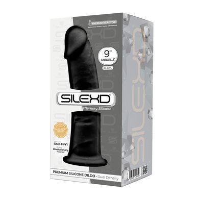 Фаллоимитатор SilexD Oscar Black (MODEL 2 size 9in), двухслойный, силикон + Silexpan, диаметр 5,4см