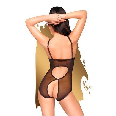 Боди с открытой грудью и спиной Penthouse - Turned On Black M/L, Черный