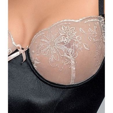 (SALE) Корсет з пажами LOTUS CORSET black L/XL - Passion Exclusive, трусики, Черный