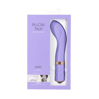 Розкішний вібратор Pillow Talk Special Edition Sassy Purple, кристал Сваровскі, пов’язка на очі+гра, Фиолетовый