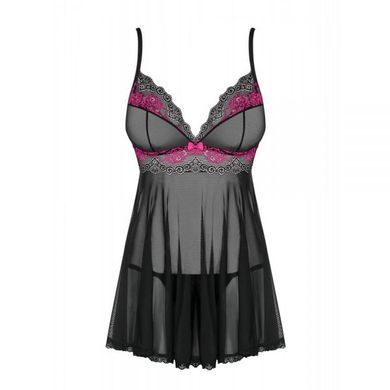 Бебидолл Obsessive Tulia babydoll & thong black S/M