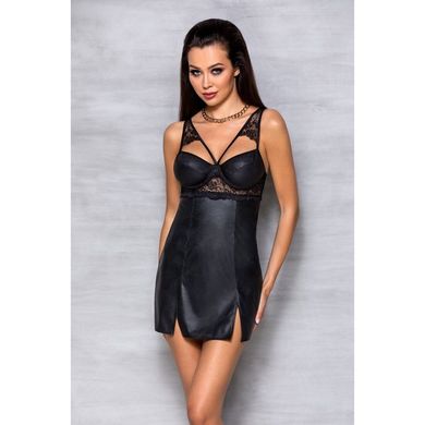 Бебі-дол з еко-шкіри та мережива Loona Chemise black L/XL - Passion, Черный