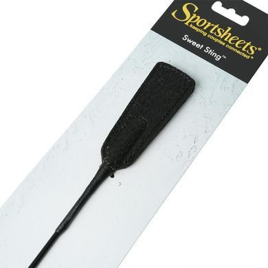 Шлепалка с минихлопушкой Sportsheets Sweet Sting Crop, Чорний
