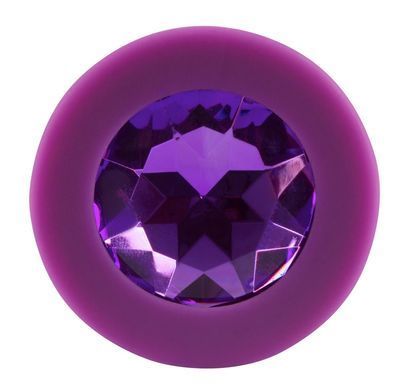 Анальна силіконова пробка з каменем You2Toys Colorful Joy Jewel, фіолетова, Medium