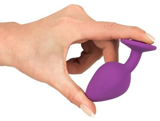 Анальна силіконова пробка з каменем You2Toys Colorful Joy Jewel, фіолетова, Medium
