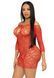Сукня-сітка з сердечками Leg Avenue Heart net mini dress Red, зав&rsquo;язки, відкриті плечі, one size