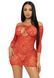Сукня-сітка з сердечками Leg Avenue Heart net mini dress Red, зав&rsquo;язки, відкриті плечі, one size