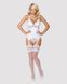 Сатиновый кружевной корсет Obsessive 810-COR-2 babydoll & thong L/XL, белый, корсет, танга
