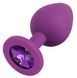 Анальна силіконова пробка з каменем You2Toys Colorful Joy Jewel, фіолетова, Medium