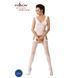 Бодістокінг Passion BS046 white, комбінезон з імітацією панчох, Білий