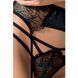 Комплект белья FLORIS SET black S/M - Passion Exclusive: лиф, трусики, пояс для чулок, Черный