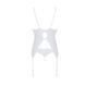 Корсет с пажами, трусики с ажурным декором и открытым шагом Ursula Corset white L/XL &mdash; Passion, Белый