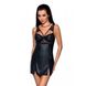 Бебі-дол з еко-шкіри та мережива Loona Chemise black L/XL - Passion, Черный