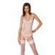 Корсет с пажами, трусики с ажурным декором и открытым шагом Ursula Corset white L/XL &mdash; Passion, Белый