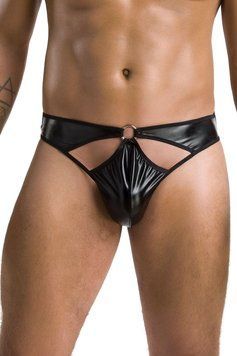 Мужские стринги Passion Thong Paul L/XL, черные, под латекс