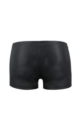 Чоловічі шкіряні боксери з блискавками Passion Short Matt XXL/XXXL, чорні