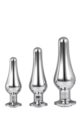 DT21874 Набор анальных пробок конической формы Dream Toys GLEAMING LOVE PLEASURE SET SILVER