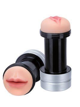 Двухсторонний мастурбатор REALSTUFF 2 IN 1 HUMMER - MOUTH & VAGINA