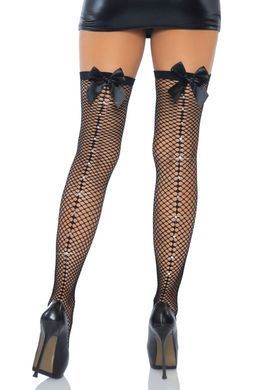 Leg Avenue Bow backseam thigh highs Black O/S