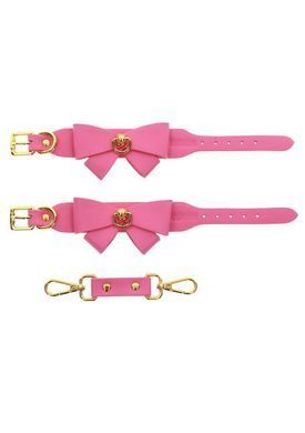 Наручники з бантиками Taboom Malibu Wrist Cuffs із веганської шкіри, рожеві