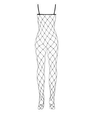 Бодистокинг с крупной ячейкой и открытой грудью Obsessive Bodystocking N102 S/M/L, черный, комбинезо
