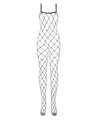 Бодистокинг с крупной ячейкой и открытой грудью Obsessive Bodystocking N102 S/M/L, черный, комбинезо