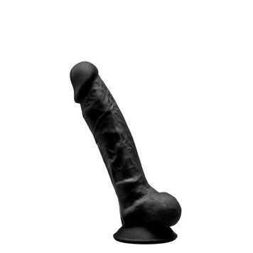 Фаллоимитатор SilexD Johnny Black (MODEL 1 size 7in), двухслойный, силикон+Silexpan, диаметр 3,8см, Черный