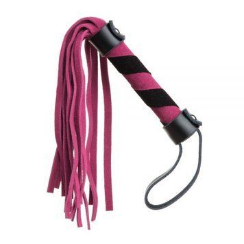 F61427 батіг із замші міні FLOGGER BLACK / PINK