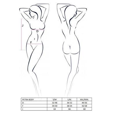 Боді-монокіні Petra Body black S/M &mdash; Passion Exclusive, з асиметричним кроєм, відкрите плече, Черный