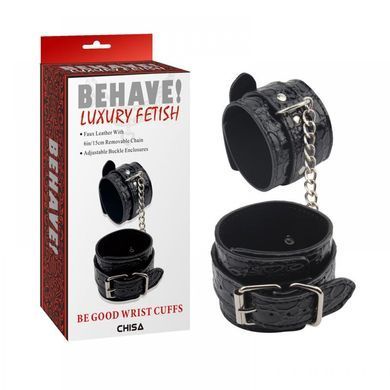 Наручники&nbsp;Behave!&nbsp;Luxury&nbsp;Fetish&nbsp;Be&nbsp;Good&nbsp;Wrist&nbsp;Cuffs&nbsp;Chisa, Черный