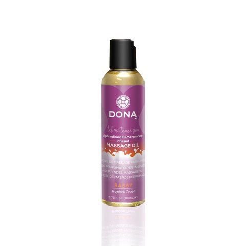 Масажна олія DONA Massage Oil SASSY &ndash; TROPICAL TEASE (110 мл) з феромонами та афродизіаками