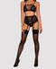 Комплект со шнуровкой и поясом для чулок Obsessive Basitta set Black S/M