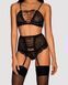 Комплект со шнуровкой и поясом для чулок Obsessive Basitta set Black S/M
