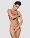 Бодистокинг с крупной ячейкой и открытой грудью Obsessive Bodystocking N102 S/M/L, черный, комбинезо