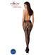Эротические колготки-бодистокинг Passion S012 black, имитация чулок, пояса и ажурных трусиков, Черный