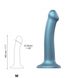 Насадка для страпона Strap-On-Me Mono Density Dildo Blue M, диам. 3,3см, однослойный силикон, гибкий