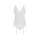 Корсет із пажами, трусики з ажурним декором та відкритим кроком Ursula Corset white S/M &mdash; Passion, Білий