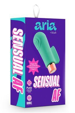 Вібратор на палець із рельєфом Aria Blush, силіконовий, бірюзовий