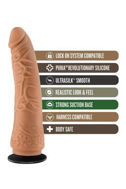 Реалистичный фаллоимитатор, LOCK ON HEXANITE DILDO WITH