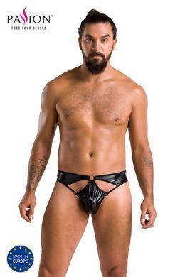 Мужские стринги Passion Thong Paul S/M, черные, под латекс