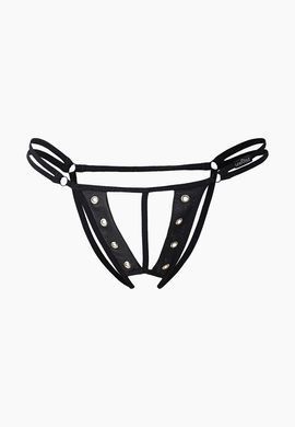 Трусики із розрізом чорні LeFrivole, L/XL, 46-48