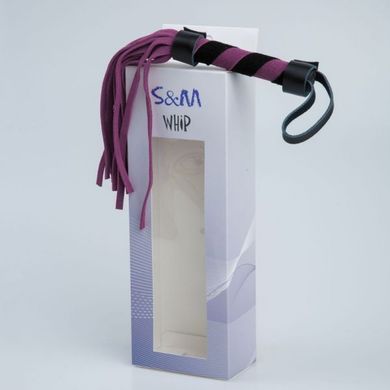 F61417 батіг із замші міні FLOGGER BLACK / PURPLE