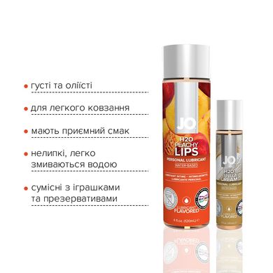 Комплект смакових лубрикантів System JO GWP — Peaches & Cream — Peachy Lips 120 мл & H2O Vanilla 30