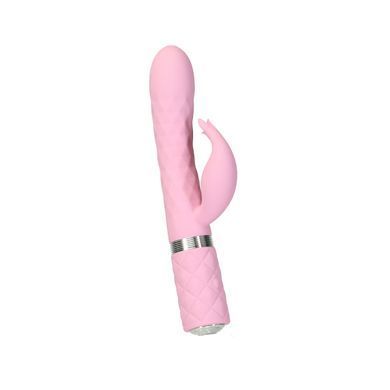 Розкішний кролик з ротацією та вібрацією Pillow Talk Lively Pink, кристал Сваровскі, потрійний відро, Рожевий