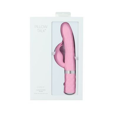 Розкішний кролик з ротацією та вібрацією Pillow Talk Lively Pink, кристал Сваровскі, потрійний відро, Рожевий