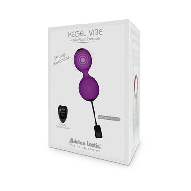 Вагінальні кульки з вібрацією Adrien Lastic Kegel Vibe Purple, діаметр 3,7 см, Фиолетовый