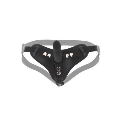 Страпон на ременях Taboom Luxury Bondage Essentials з кільцевим кріпленням, чорний, S